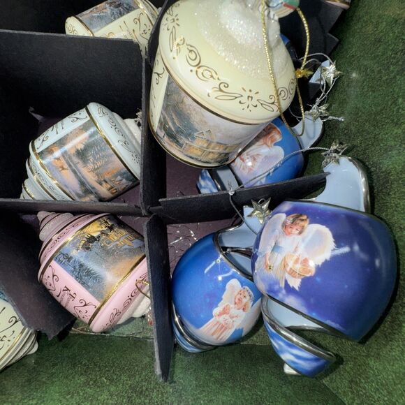 24 Bradford Editions Thomas Kinkade Heirloom Glass Starlight Angel BOX ORNAMENTS - Picture 12 of 15